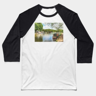 A Narrowboat Moored At Henley Baseball T-Shirt